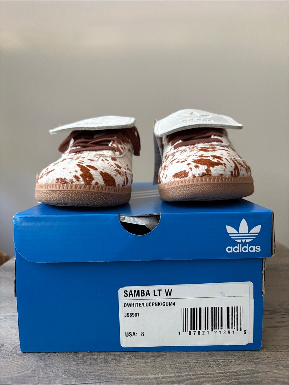 adidas Cow Print Samba Long Tongue Sneaker - Picture 10 of 14